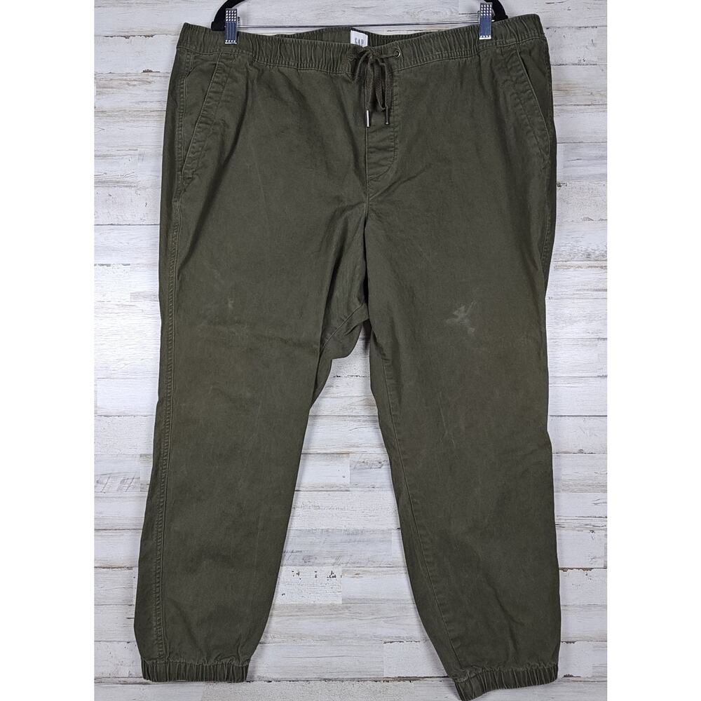 GAP Men's Essential Jogger Pants Black Moss Size XXL Draw String Waist